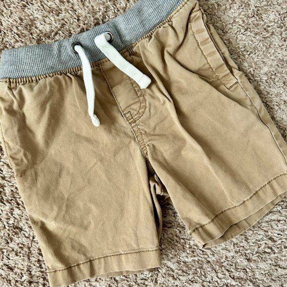 Boys' Khaki Shorts with Elastic Waist and Drawstring I Size 4T I Cat & Jack - Picture 1 of 4